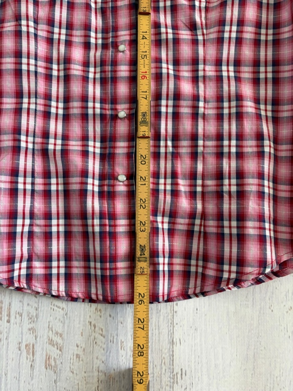 Cowgirl Legend Plaid Western Sleeveless Pearl Snap Shirt — Pink/Red/Navy - Picture 4 of 6